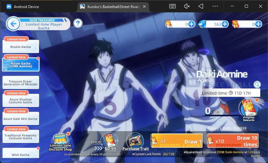 Kuroko's Basketball Street Rivals Accounts SEA|SV24|Lv24|Zone Taiga,Tetsuya Kuroko A1,Seijuro image 2
