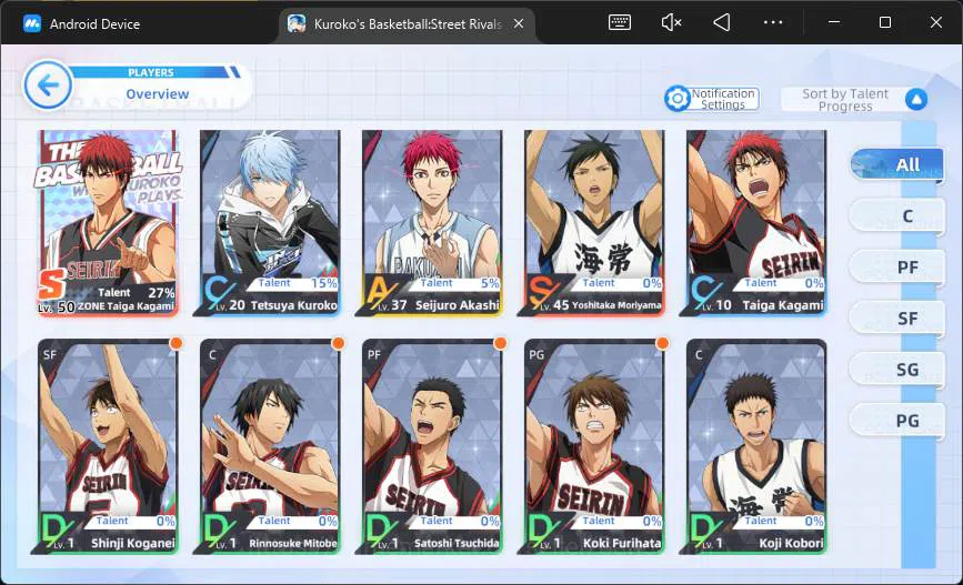 Kuroko's Basketball Street Rivals Accounts SEA|SV24|Lv24|Zone Taiga,Tetsuya Kuroko A1,Seijuro image 3