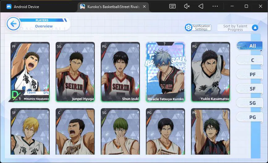 Kuroko's Basketball Street Rivals Accounts SEA|SV24|Lv24|Zone Taiga,Tetsuya Kuroko A1,Seijuro image 4