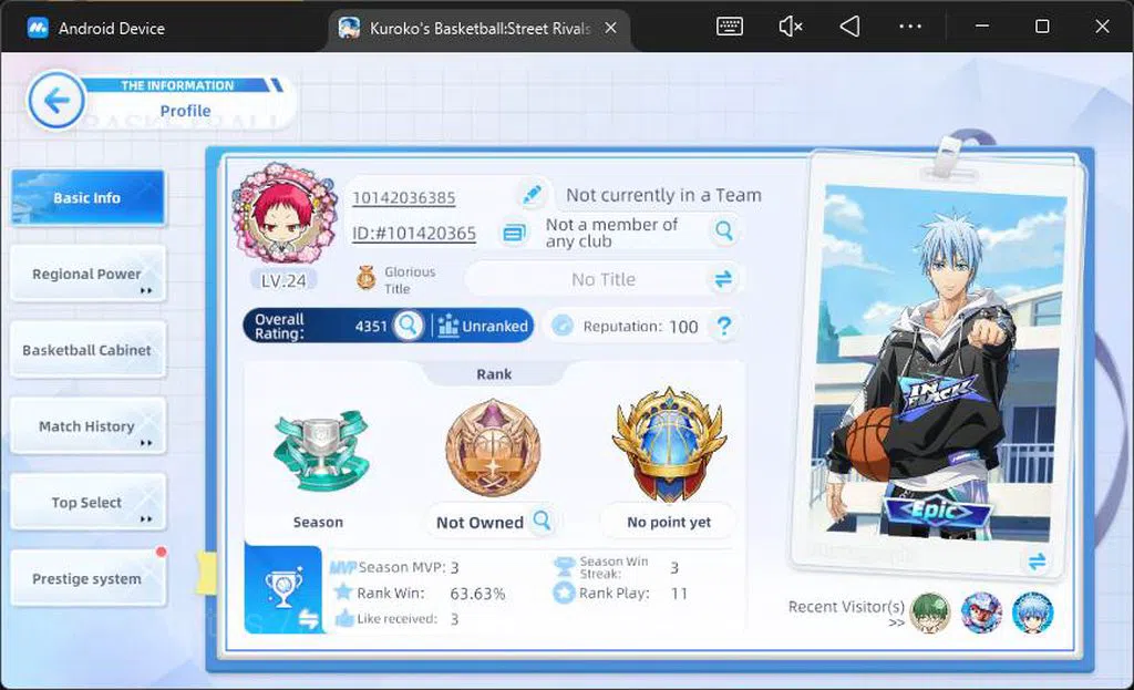 Kuroko's Basketball Street Rivals Accounts SEA|SV24|Lv24|Zone Taiga,Tetsuya Kuroko A1,Seijuro image 9