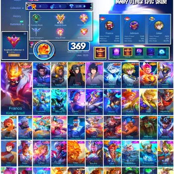 Mobile Legends: Bang Bang Collector #3902 | 369 Skins | Legend Franco & Alucard | Coll image 1