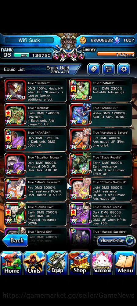 Grand Summoners Accounts Global|Rank 96|42 RGB+1657 Gems|22 Ascend|InumutaT image 4