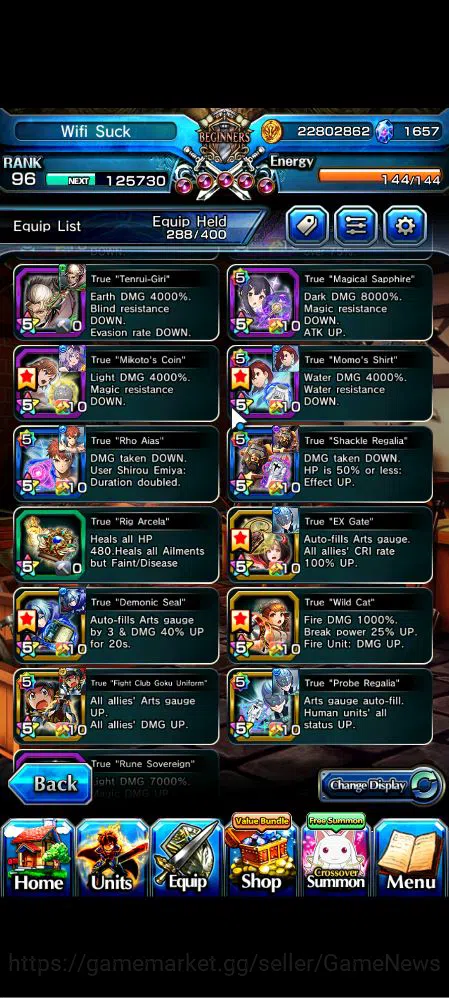 Grand Summoners Accounts Global|Rank 96|42 RGB+1657 Gems|22 Ascend|InumutaT image 5
