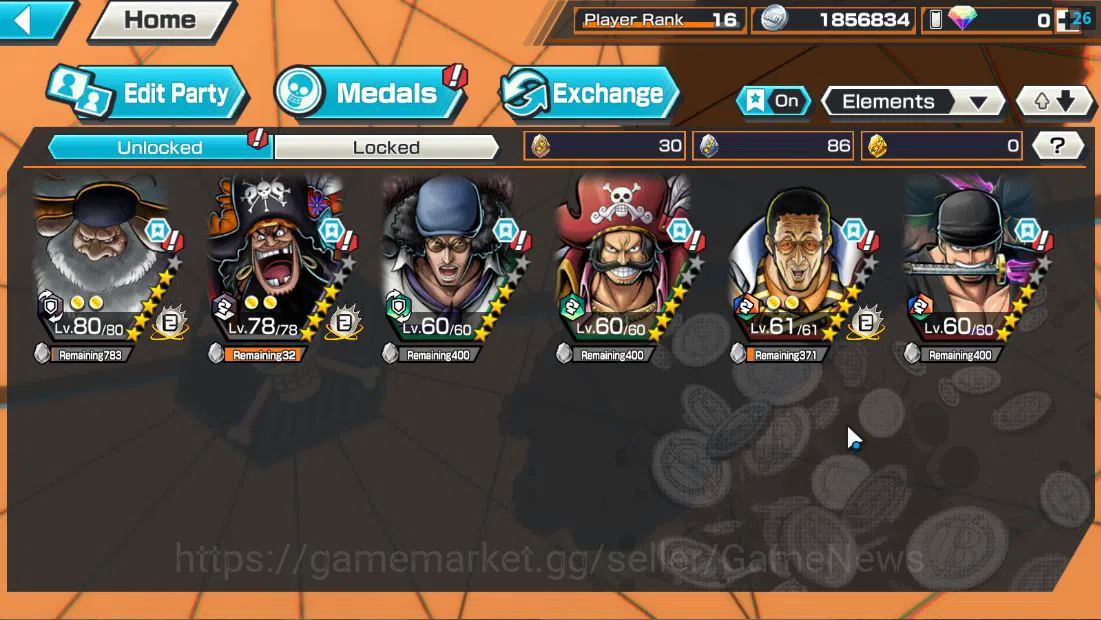 One Piece Bounty Rush Accounts Global|6 EX| T4E D.Teach,T5E Jaygarcia,AMS [Borsal image 4