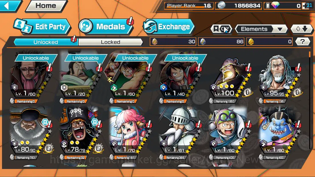 One Piece Bounty Rush Accounts Global|6 EX| T4E D.Teach,T5E Jaygarcia,AMS [Borsal image 5