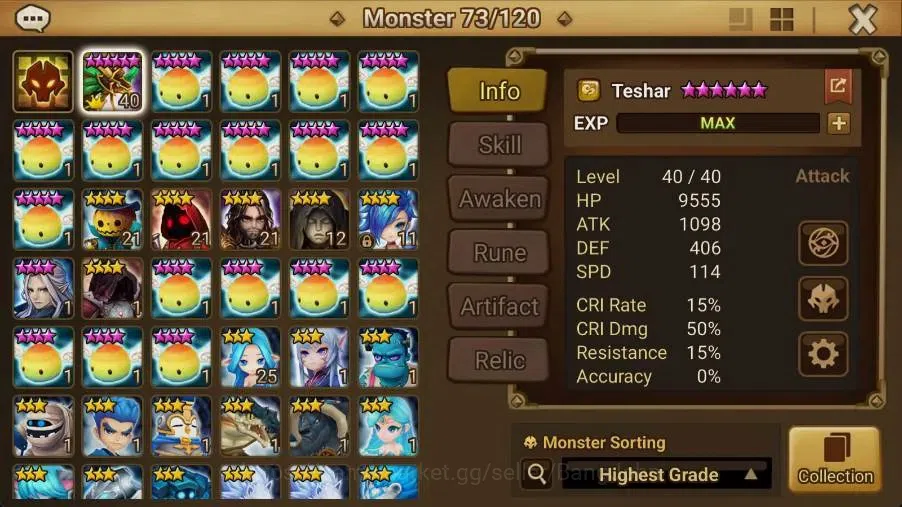 Summoners War: Sky Arena Accounts Starter GLOBAL | NB 5 TESHAR,Starter Gacha 115 12Y+160 11Y Scrool, 3 Legendary All 2