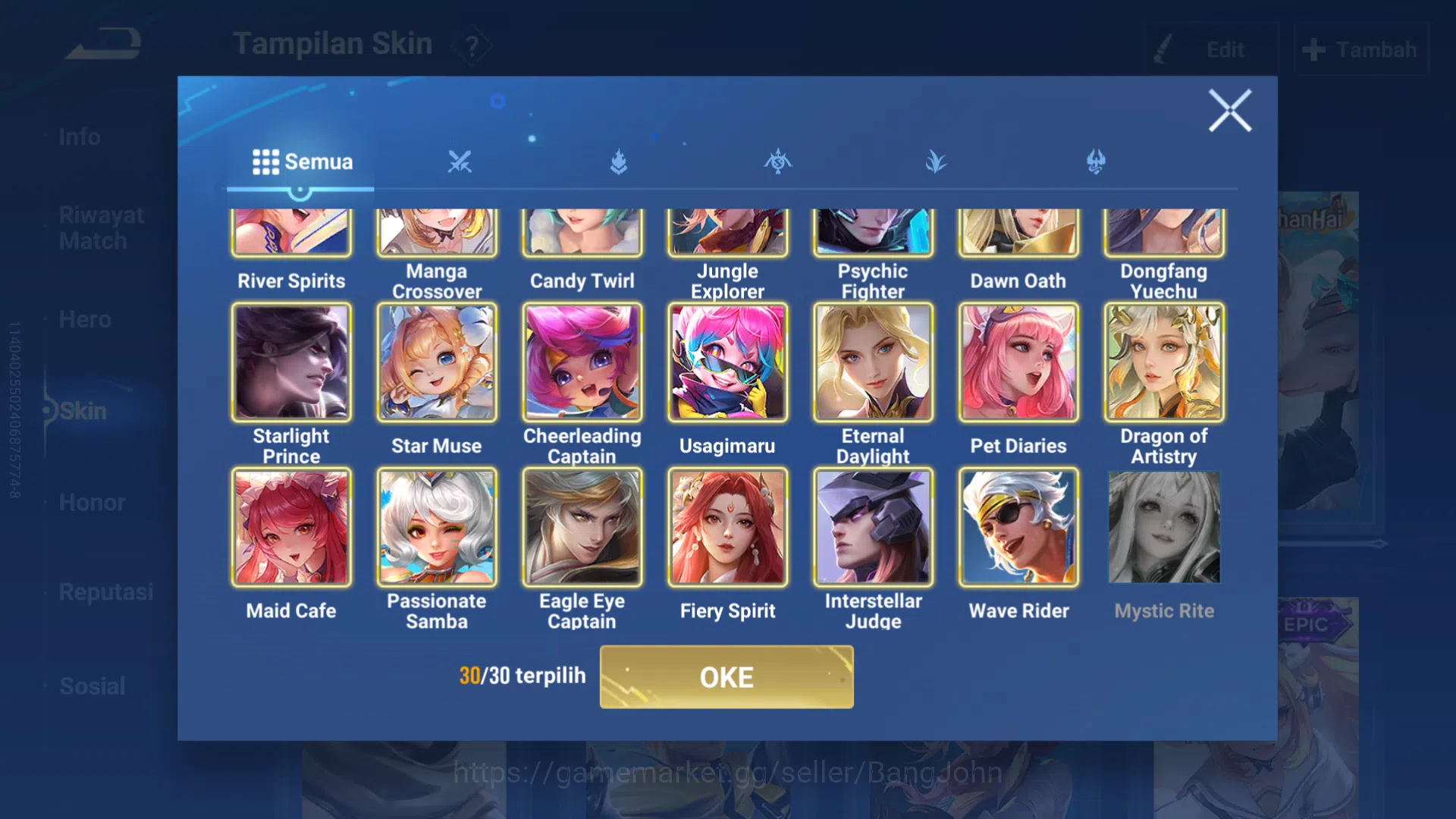 Honor of Kings Accounts GLOBAL | Hero 110 | Skin 24 Full Skin Epic | CRYST image 10