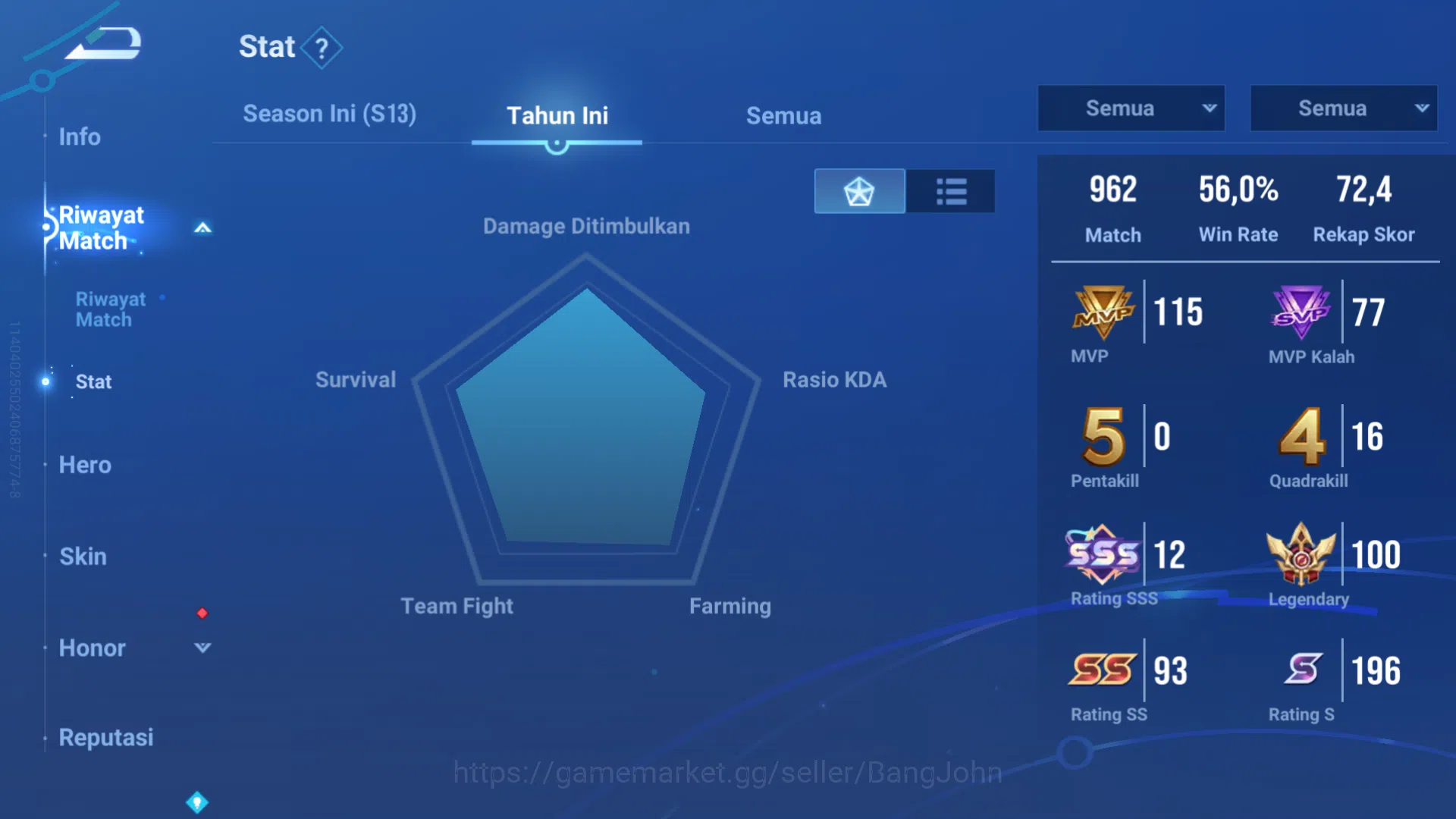 Honor of Kings Accounts GLOBAL | Hero 110 | Skin 24 Full Skin Epic | CRYST image 6