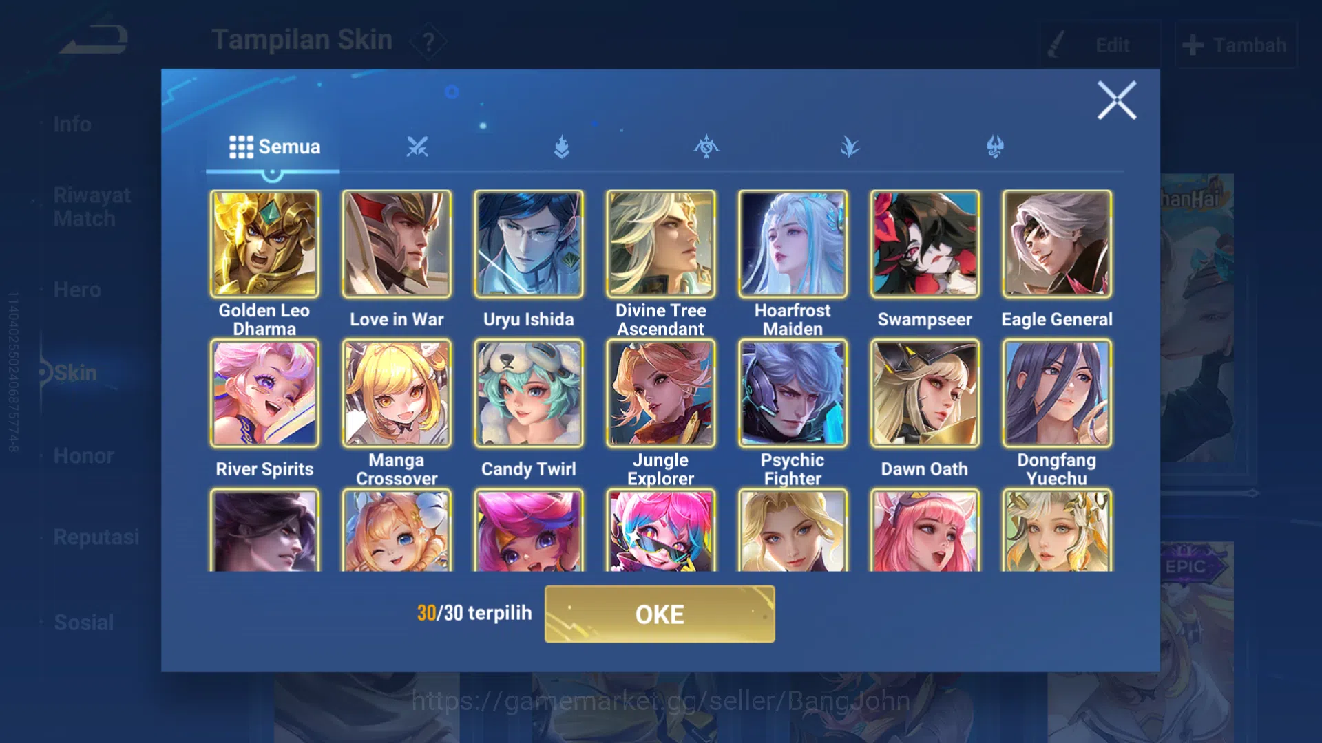 Honor of Kings Accounts GLOBAL | Hero 110 | Skin 24 Full Skin Epic | CRYST image 9