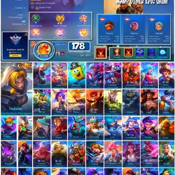 Mobile Legends: Bang Bang Accounts #4299 178 Skins | Natalia Warrioress Paragon (COLLECTOR) | Cyclops SpongeBob (SPONGEBOB