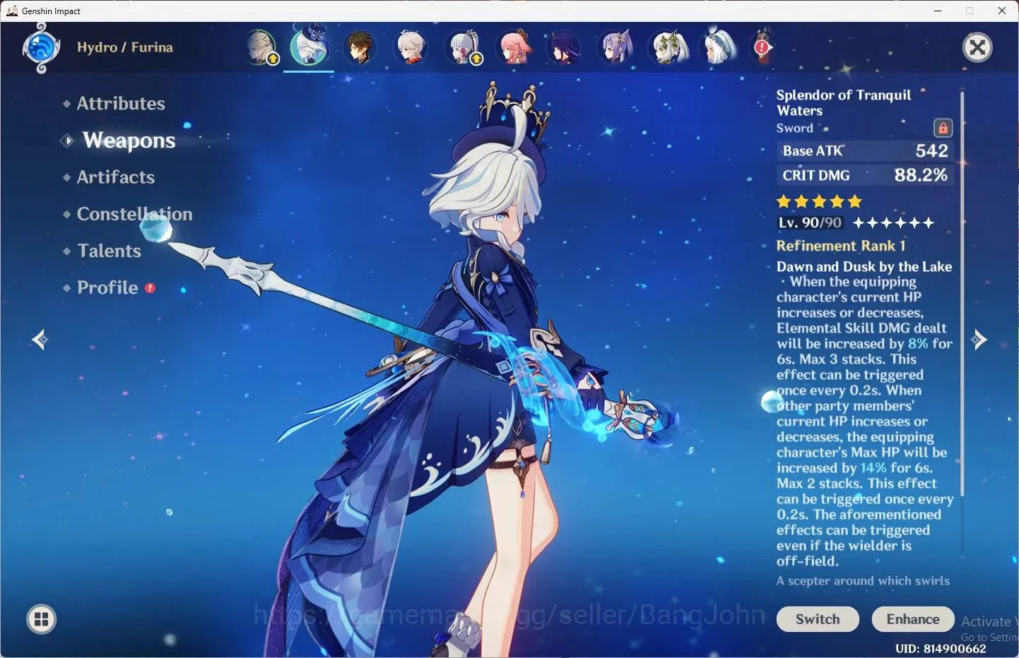 Genshin Impact Accounts ASIA | AR 60 | 15 Limit6Charstd (Arataki Itto,Furi image 7