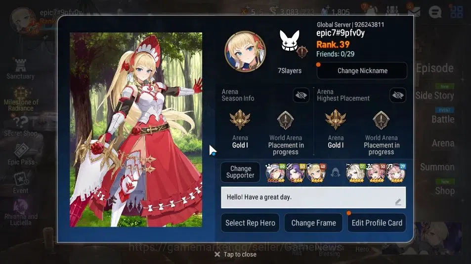 Epic Seven Accounts GLOBAL Unverif|NewEra|4 ML(Rhianna&Luciella,Har se image 2