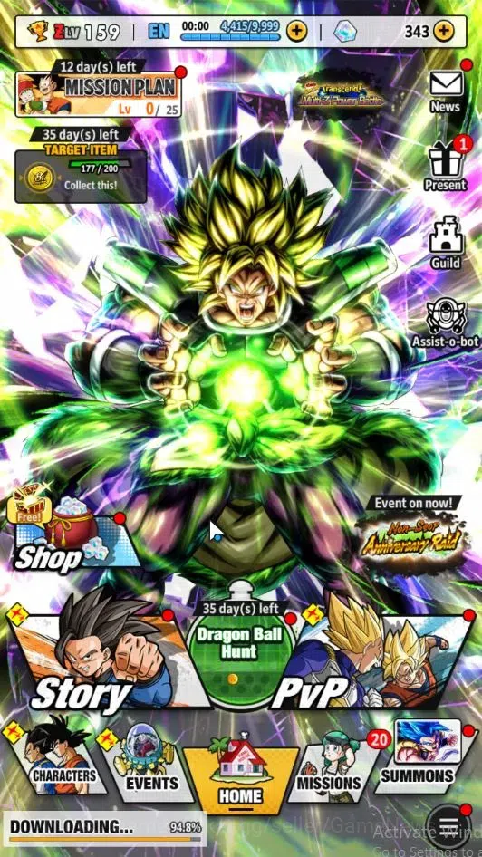 Dragon Ball Legends Accounts 280M TotalPwr|LV159|4 UL+2 LR+16 LL|Broly Fury,SS image 1