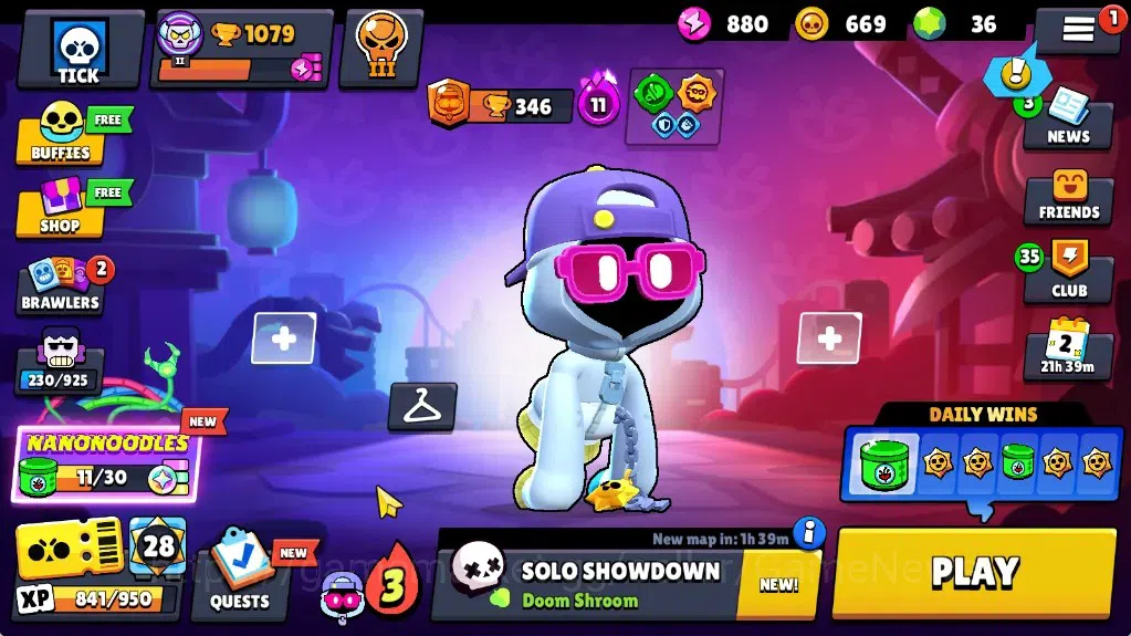Brawl Stars Accounts 1079 Trophy|17 Brawler 2 Max (Shade,Jae-Yong)|1 Mythic(Gridiron Otis),2 Epic(Guard Rico,Shelly Dancer 1