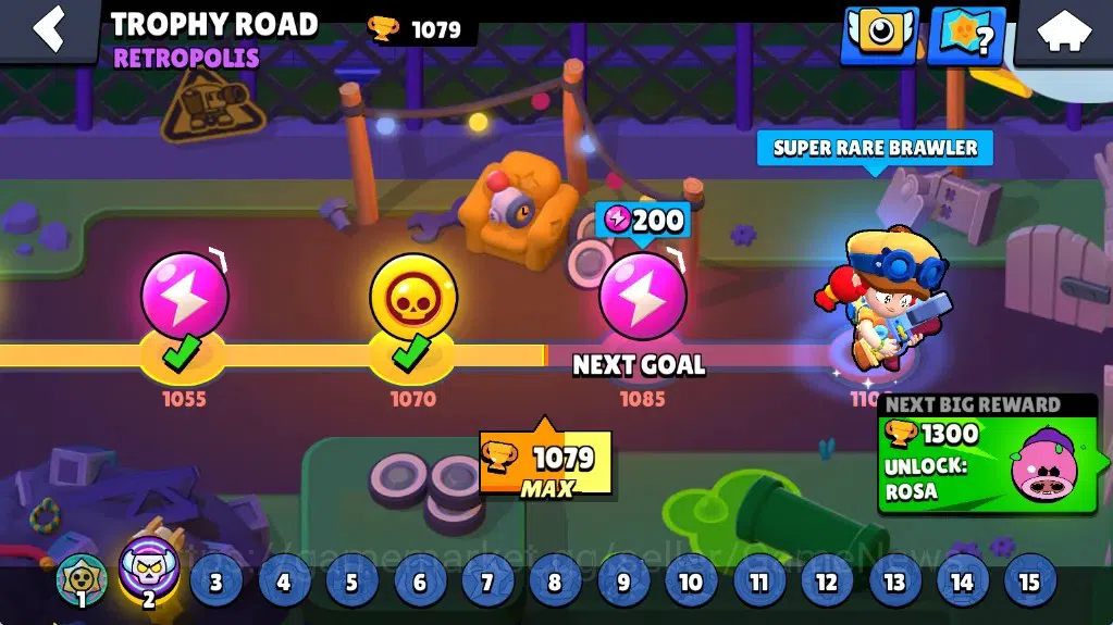Brawl Stars Accounts 1079 Trophy|17 Brawler 2 Max (Shade,Jae-Yong)|1 Mythic(Gridiron Otis),2 Epic(Guard Rico,Shelly Dancer 5