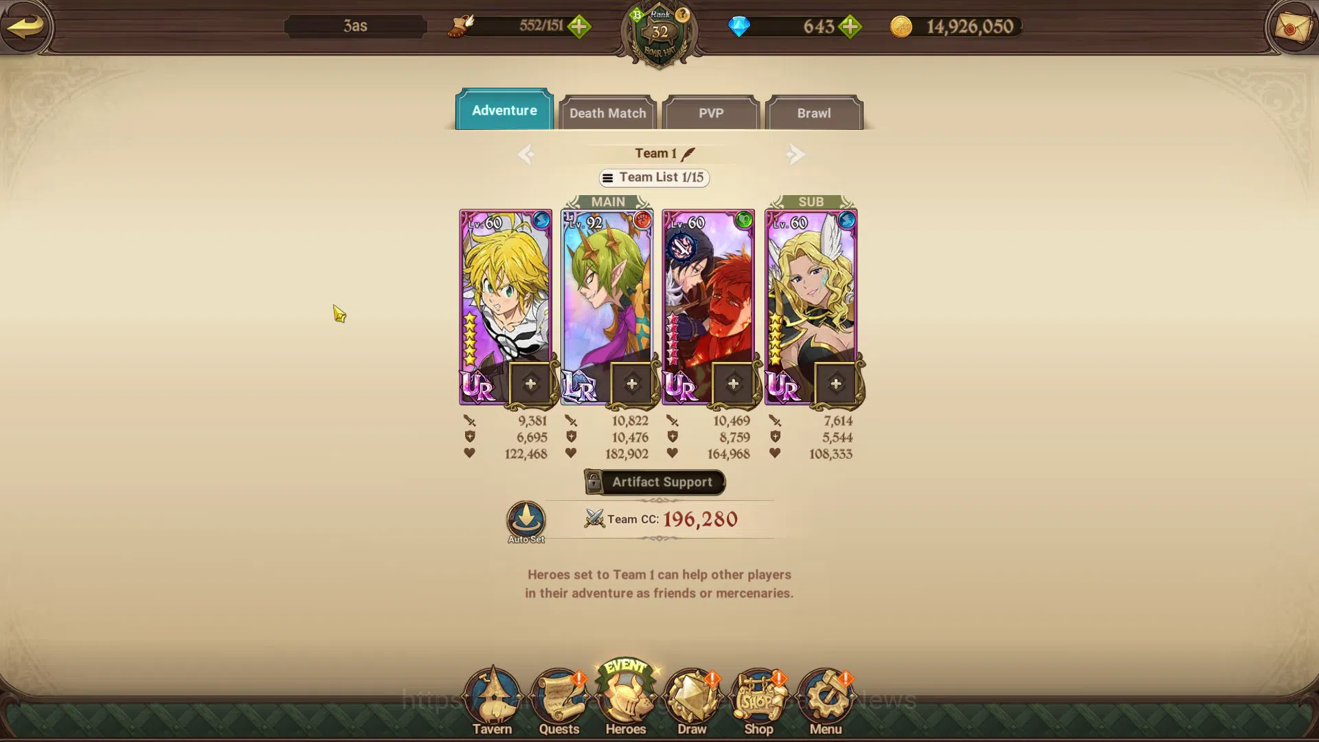 The Seven Deadly Sins: Grand Cross Accounts Asia|1,5 M CC|643 DM|1 LR+4 UR|Fairy Helbram,Merli image 11