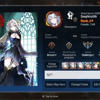 Epic Seven Accounts High-End Global|21ML (LOTScales,Straze,Zio,G.razz Etc.)|PoH SS 17.6K|367 MM, 15 CB|Challenger I