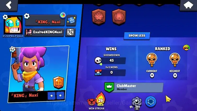 Brawl Stars Accounts 1043 Trophy|17 Brawlers 2 Max Lvl [Nita,Shelly] Myth Mortis|1 Rare Skins|5K Coins|CN ON|Take 2