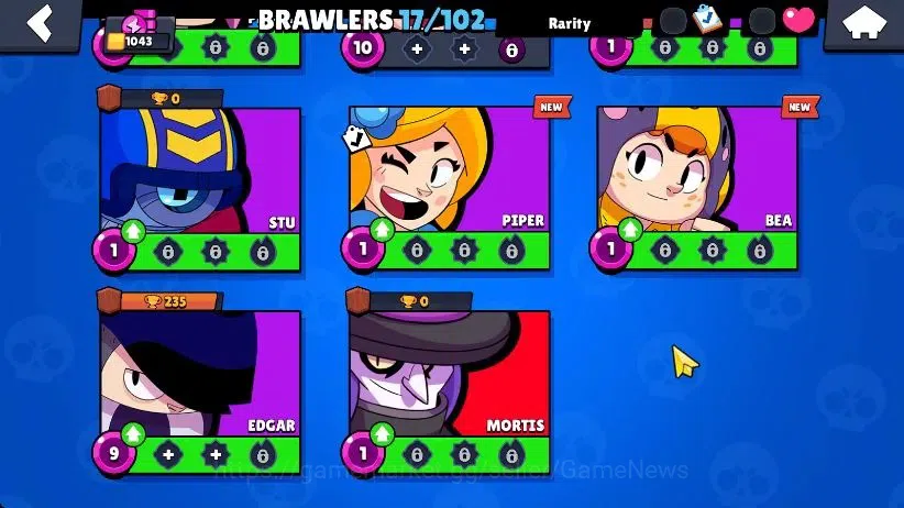 Brawl Stars Accounts 1043 Trophy|17 Brawlers 2 Max Lvl [Nita,Shelly] Myth Mortis|1 Rare Skins|5K Coins|CN ON|Take 4