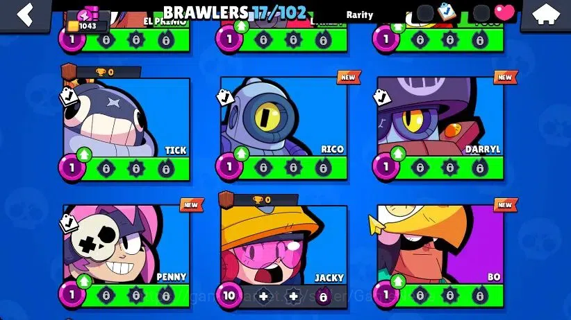 Brawl Stars Accounts 1043 Trophy|17 Brawlers 2 Max Lvl [Nita,Shelly] Myth Mortis|1 Rare Skins|5K Coins|CN ON|Take 5