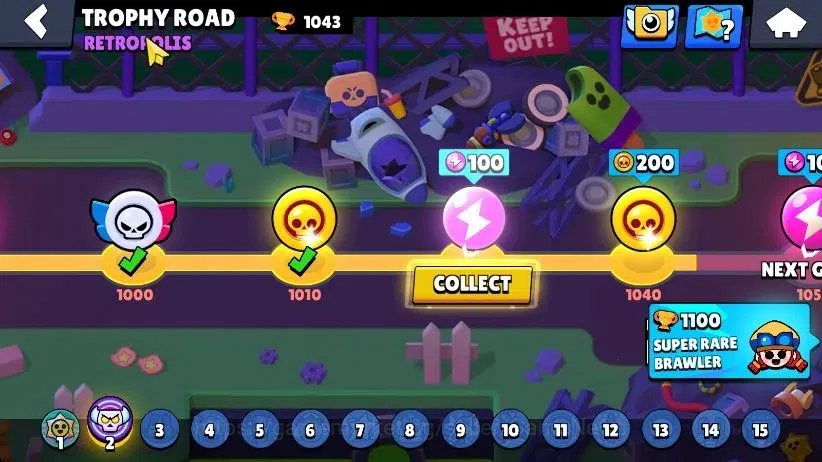 Brawl Stars Accounts 1043 Trophy|17 Brawlers 2 Max Lvl [Nita,Shelly] Myth Mortis|1 Rare Skins|5K Coins|CN ON|Take 9