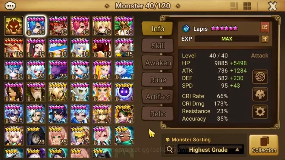 Summoners War: Sky Arena Accounts GLOBAL Lv 42|1 LD[Narsha]|6 Total NB5[Nora,Cheongp image 10