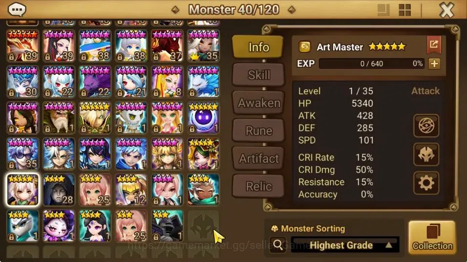 Summoners War: Sky Arena Accounts GLOBAL Lv 42|1 LD[Narsha]|6 Total NB5[Nora,Cheongp image 11