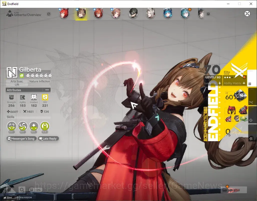 Arknights: Endfield Accounts Asia Lv51|6 SSR[Laevatain+Sign,Gilberta,Ember,ArdeliaP1+Sign,Pograni,Last Rite]|8 6 3