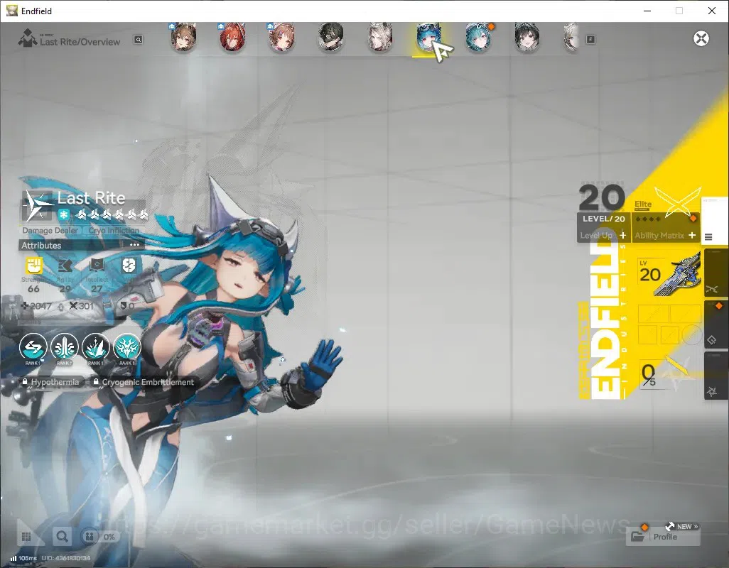 Arknights: Endfield Accounts Asia Lv51|6 SSR[Laevatain+Sign,Gilberta,Ember,ArdeliaP1+Sign,Pograni,Last Rite]|8 6 8