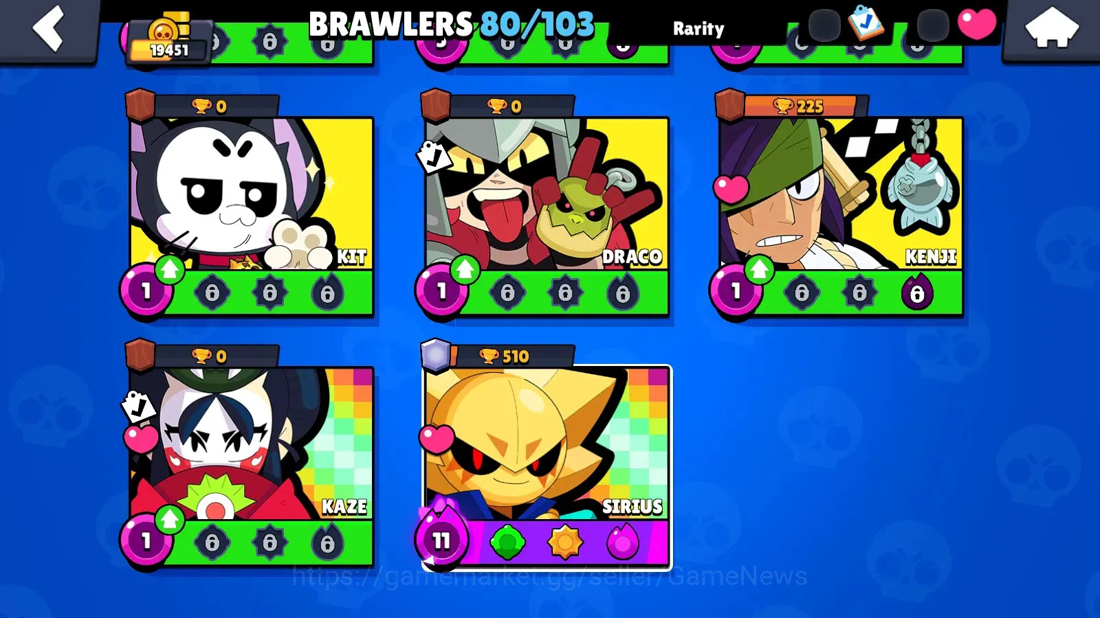 Brawl Stars Accounts 19451 Trophy|80 Brawlers 21 Max|UL(KAZE,SIRIUS)|Le image 12