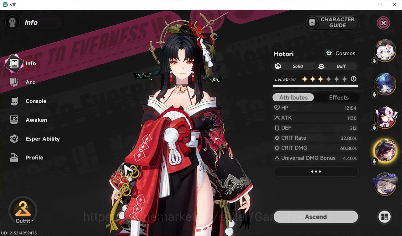 Neverness to Everness Accounts GLOBAL SEA|HL33|TL20|6SSR LacrimosaA1,Hotori,Sakir image 5