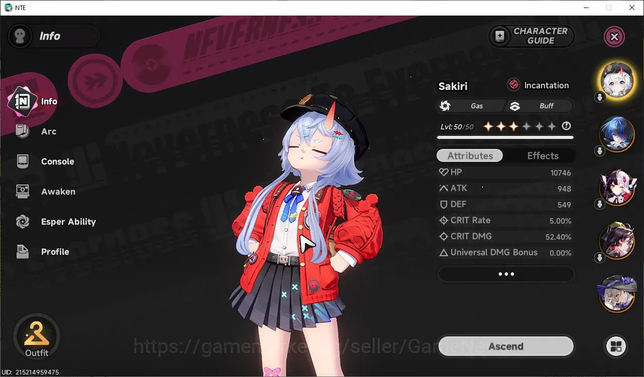 Neverness to Everness Accounts GLOBAL SEA|HL33|TL20|6SSR LacrimosaA1,Hotori,Sakir image 6
