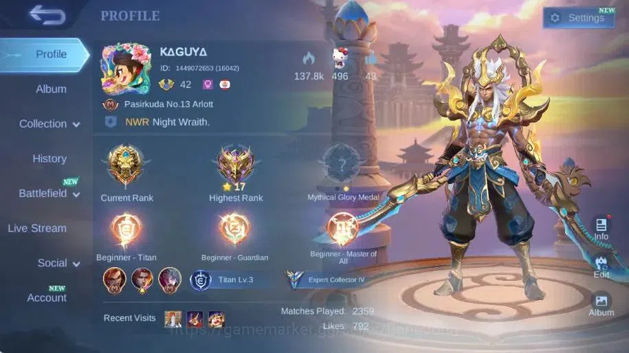 Mobile Legends: Bang Bang Accounts Collector Global|Skin 123|Expert|Sanrio Floryn,LBox Martis,Blazing Franco+Layla,LightBorn 1