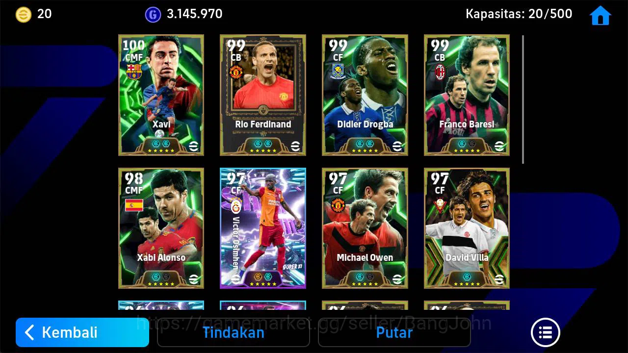 eFootball Accounts Power 3136, Xavi epic new, rio Ferdinand legend, D image 4