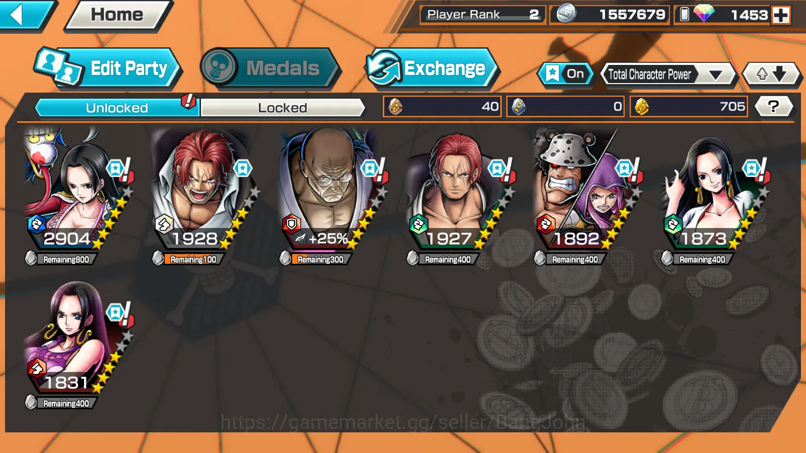 One Piece Bounty Rush Accounts Global | 3EX | RD 1453 |  5elders Nusjuro,Divine S image 2