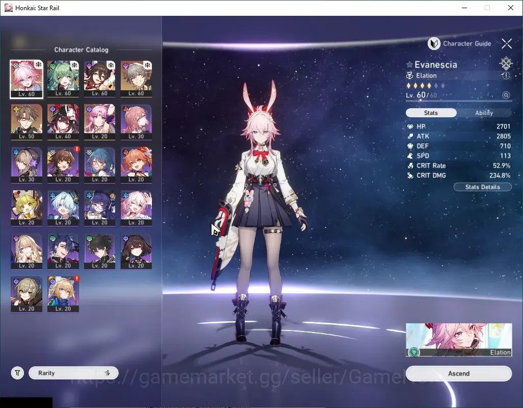 Honkai Star Rail Accounts Asia|TL 46| Free HI3 | 4 Limited | Evanescia E1+Si image 4