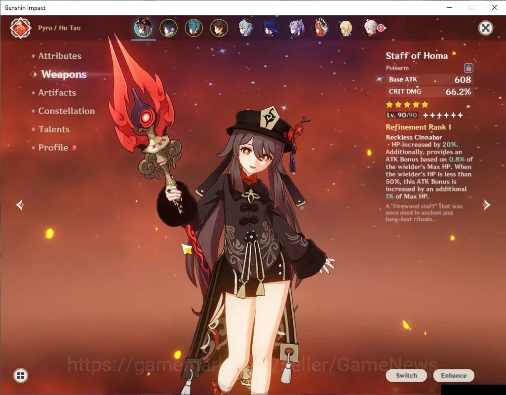 Genshin Impact Accounts ASIA|Hutao PremTeam+Homa|8 Limited + 7 (*5Weapon)| image 4
