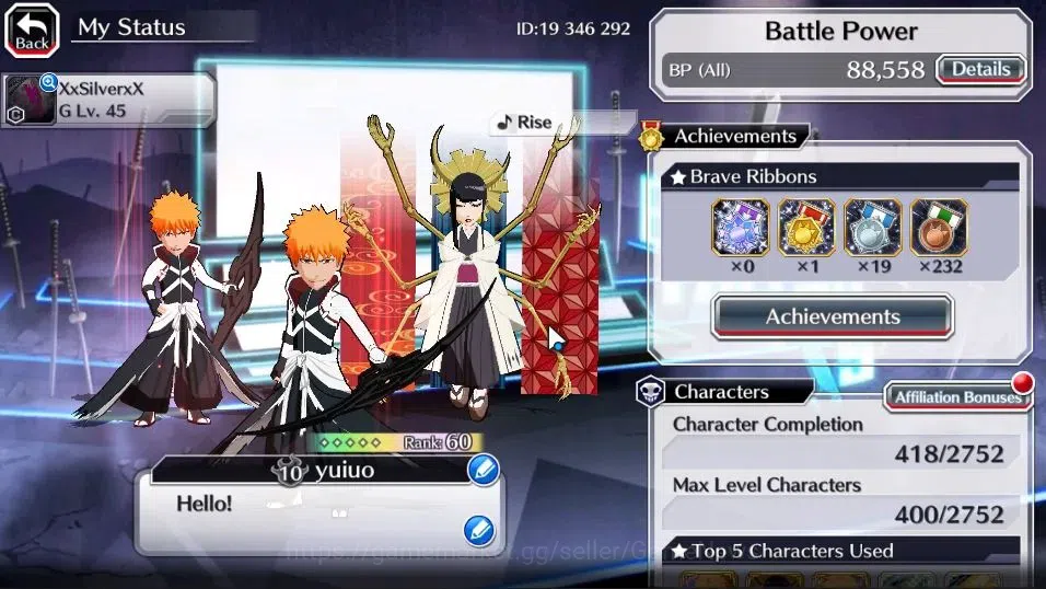Bleach: Brave Souls Accounts [GLOBAL]20K Orbs+Fresh All Story|New Ichigo Renewe image 2
