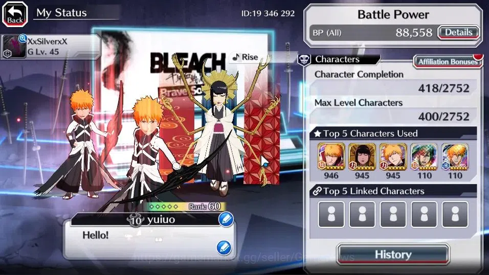 Bleach: Brave Souls Accounts [GLOBAL]20K Orbs+Fresh All Story|New Ichigo Renewe image 3