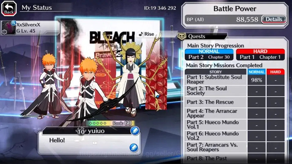 Bleach: Brave Souls Accounts [GLOBAL]20K Orbs+Fresh All Story|New Ichigo Renewe image 4