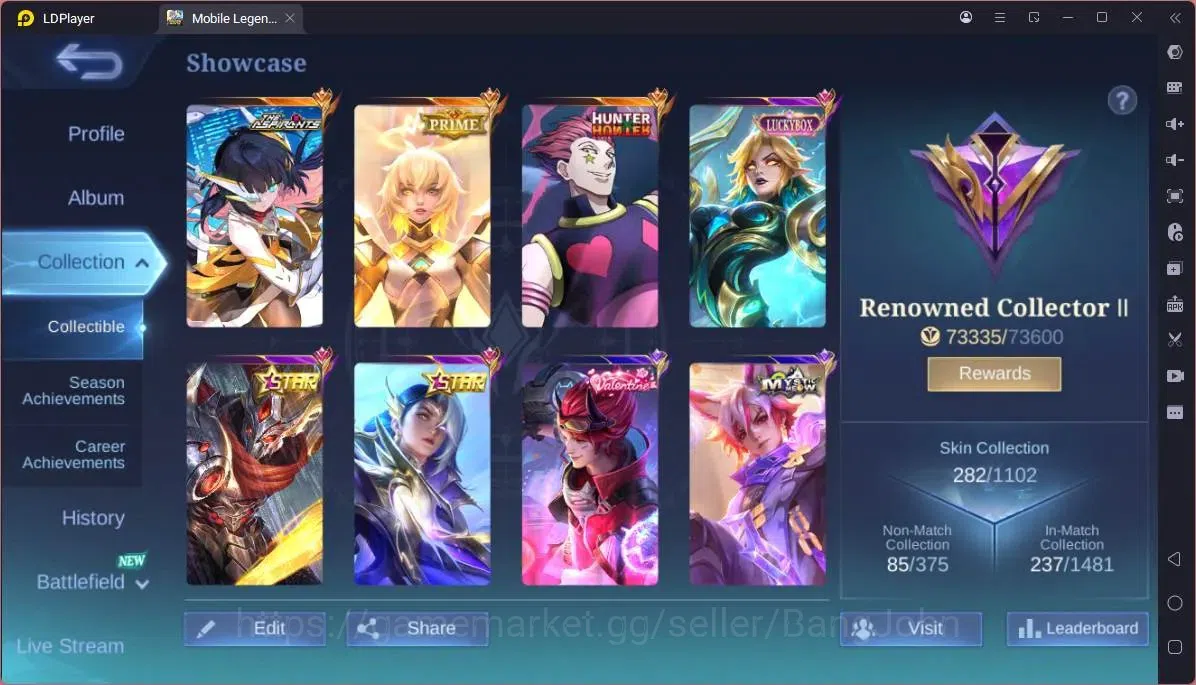 Mobile Legends: Bang Bang Accounts GLOBAL Hero 132 Skin 282|Aspirant Ruby|Prime Beatr image 16