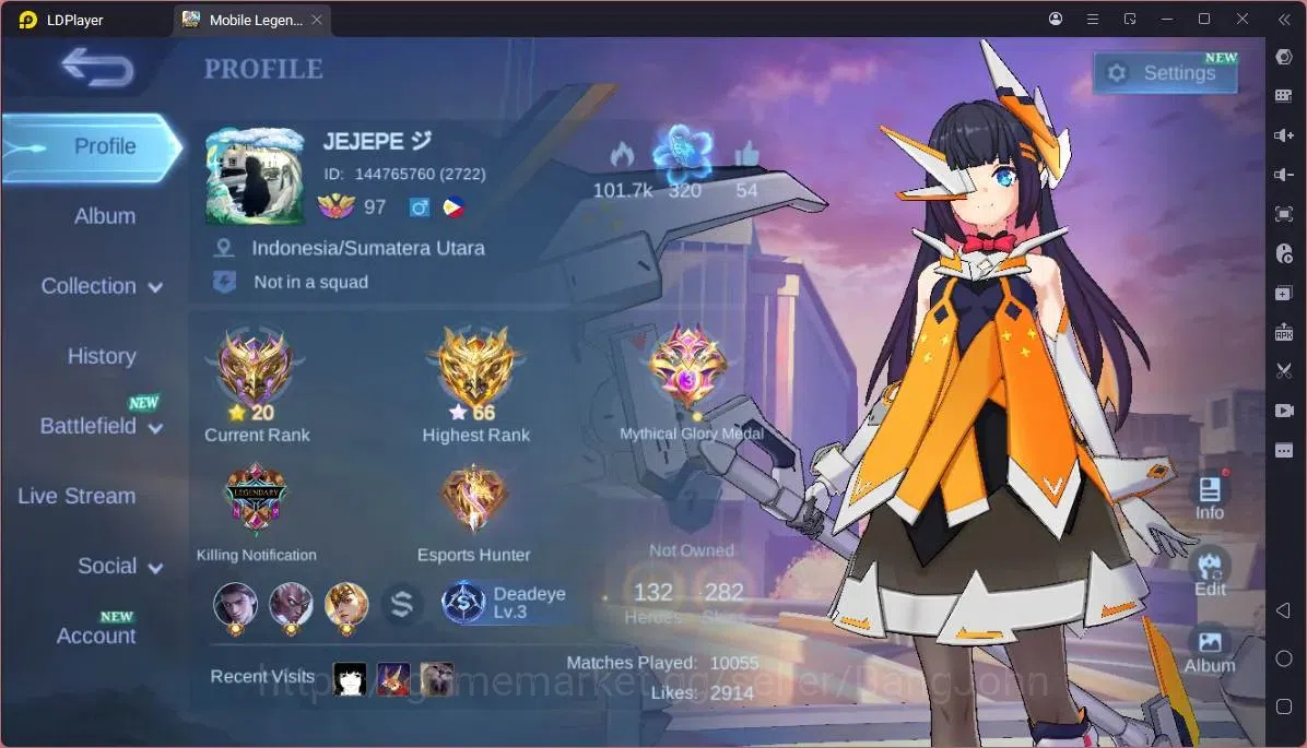Mobile Legends: Bang Bang Accounts GLOBAL Hero 132 Skin 282|Aspirant Ruby|Prime Beatr image 17