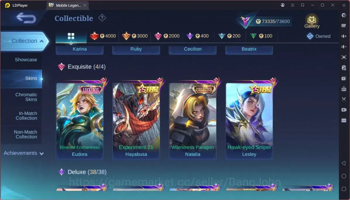 Mobile Legends: Bang Bang Accounts GLOBAL Hero 132 Skin 282|Aspirant Ruby|Prime Beatr image 9