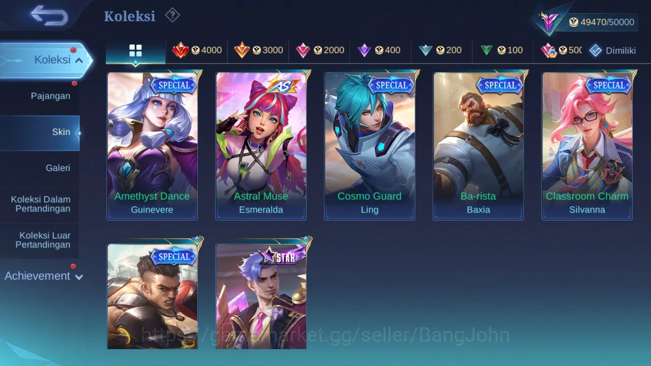 Mobile Legends: Bang Bang Accounts GLOBAL Hero 120 Skin 192 | Prime Granger | Zodiac  image 11