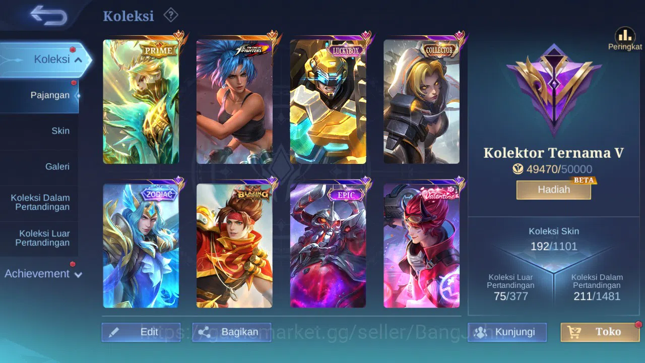 Mobile Legends: Bang Bang Accounts GLOBAL Hero 120 Skin 192 | Prime Granger | Zodiac  image 12