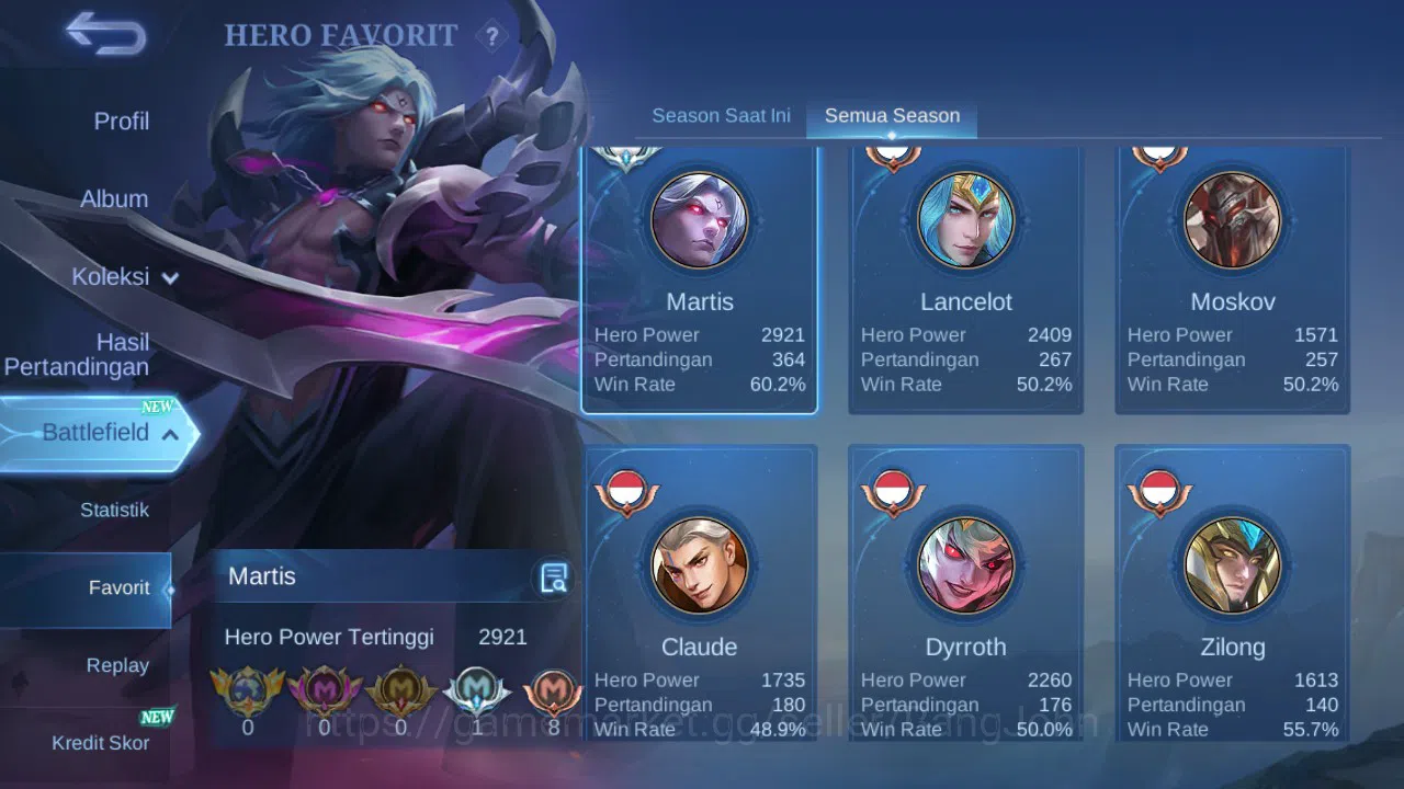 Mobile Legends: Bang Bang Accounts GLOBAL Hero 120 Skin 192 | Prime Granger | Zodiac  image 17