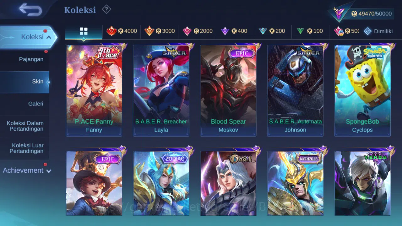 Mobile Legends: Bang Bang Accounts GLOBAL Hero 120 Skin 192 | Prime Granger | Zodiac  image 4