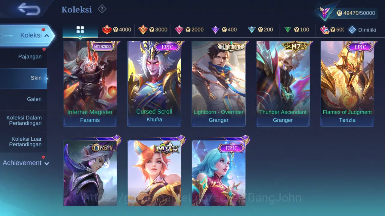 Mobile Legends: Bang Bang Accounts GLOBAL Hero 120 Skin 192 | Prime Granger | Zodiac  image 7