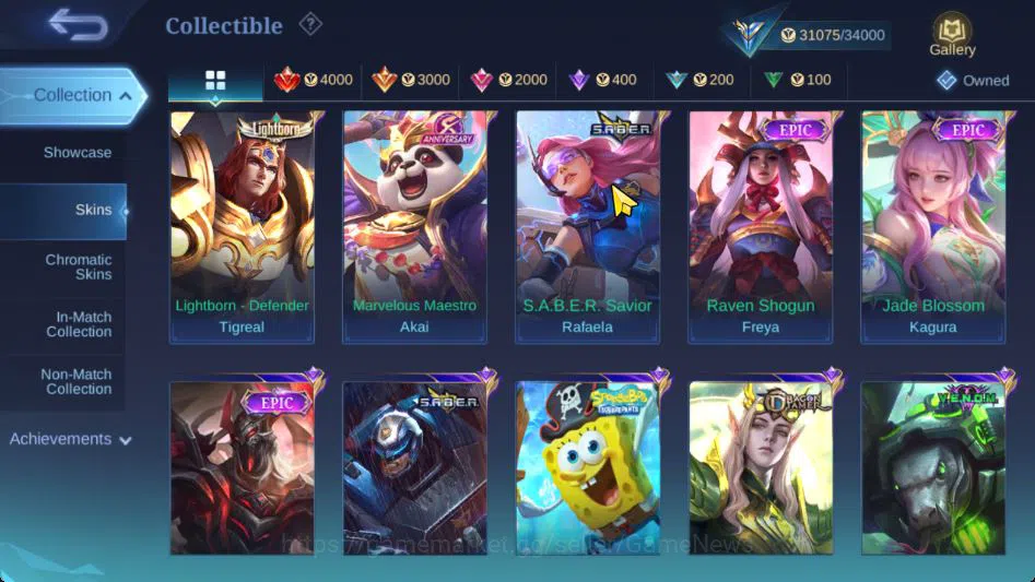 Mobile Legends: Bang Bang Accounts Collector Hero 90|Skin 142|Max Emblem|LBox[Franco,Karrie],Cyclops SpongB,LB Tigreal,2 8