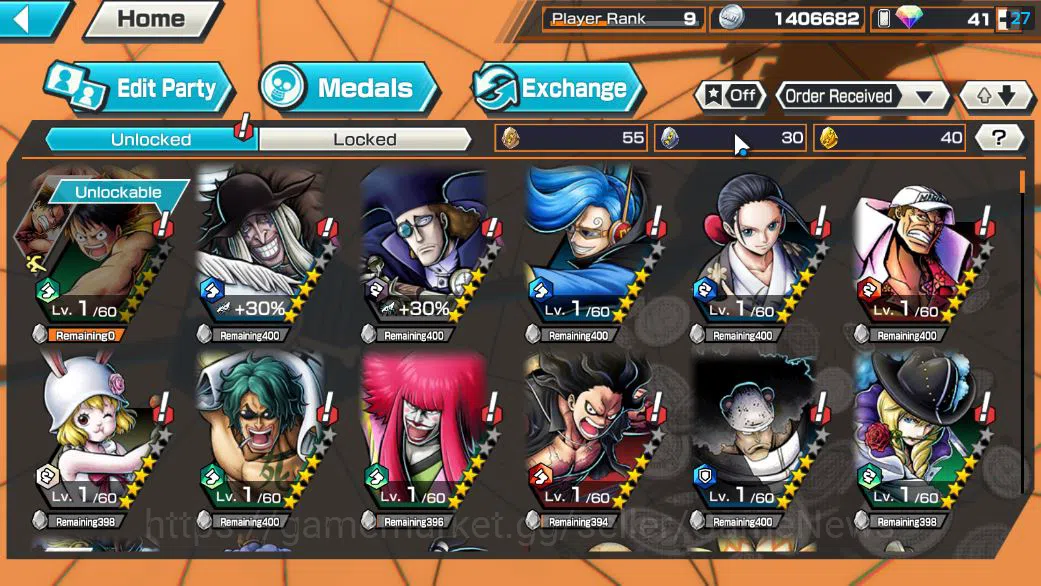 One Piece Bounty Rush Accounts Global|3 EX|BP Kuzan,AMS[Borsalino],5Elder St.Satu image 6